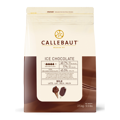 Mliečna čokoláda na zmrzlinu 40,8% Callets&amp;#x2122; 2,5 kg balenie | CALLEBAUT, ICE-45-MNV-552
