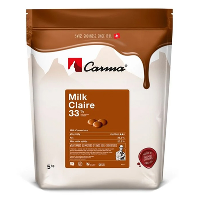 Mliečna čokoládová kuvertura Milk Claire 33%, balenie 5 kg | CARMA, CHM-P007CLARE6-Z72