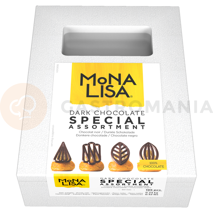 Čokoládová dekorácia, špecialna sada 60 mm - 195 ks | MONA LISA, CHD-OD-19824E0-999