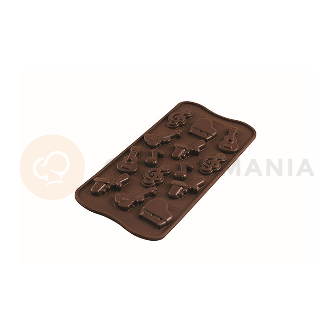 Forma na čokoládu a pralinky - hudobné nástroje, 36x24 mm, 5 ml - SCG43 Choco Melody | SILIKOMART, EasyChoc