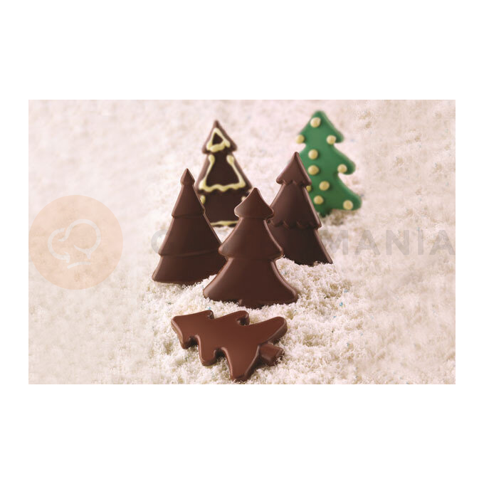 Forma na čokoládu a pralinky - vianočný stromček, 56x75x8 mm, 13 ml - SCG46 Choco Pine | SILIKOMART, EasyChoc