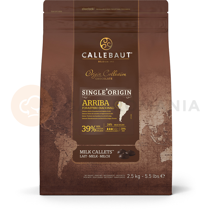 Mliečna čokoláda - kuvertura - Arriba 39% Callets&amp;#x2122; 2,5 kg balenie | CALLEBAUT, CHM-Q415AR-E4-U70