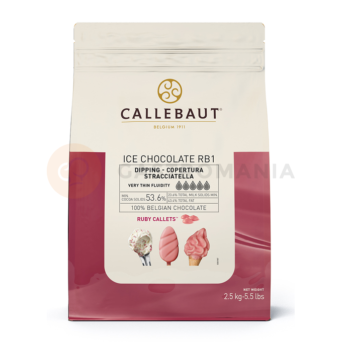 Ružová čokoláda Ruby RB1 na zmrzlinu Callets&amp;#x2122; 2,5 kg balenie | CALLEBAUT, ICE-43-RUBY-552