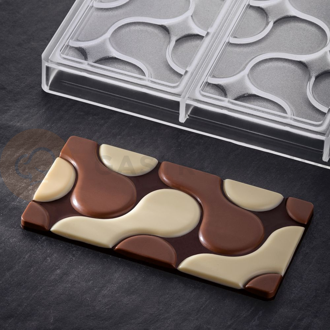 Tritanová forma na čokoládové tabuľky - 3 x 100g, 154x77x8 mm - PC5007FR | PAVONI, Flow