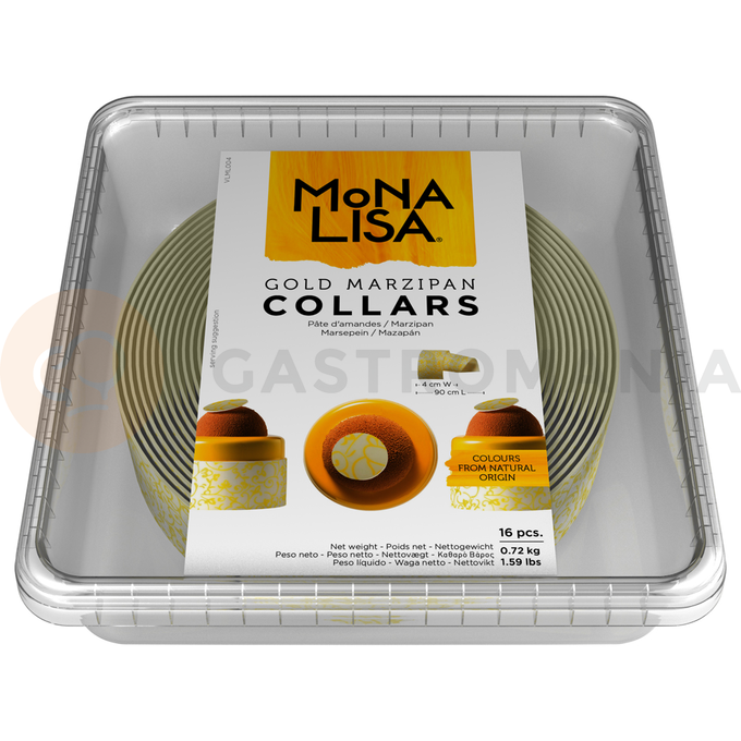Zlatá marcipánová ozdobná stužka, 40x900 mm, 16 kusov | MONA LISA, MAW-CL-19923E4-999
