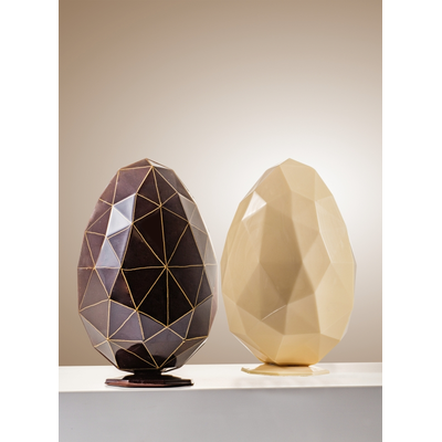 Forma na 3D čokoládové vajcia, 2 ks 120x185 mm, 20U3D07 | MARTELLATO, Diamond