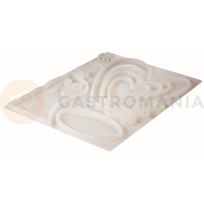 Silikónová 3D forma ozdoby na tortu - srdce, 300x400 mm, 30SMTP01 | MARTELLATO, Wedding Time