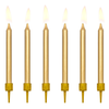 Sviečky na tortu 6 ks - zlaté | PARTYDECO, SCP-10-019ME