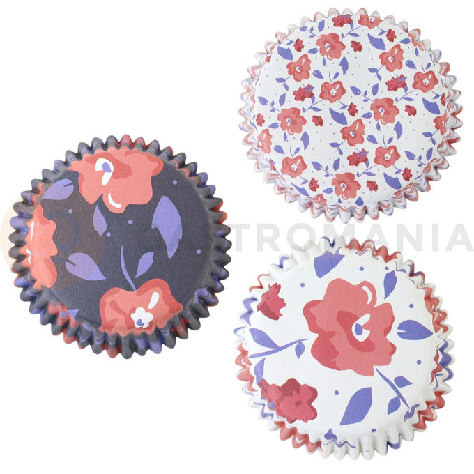 Košíčky na cupcake, priemer 5 cm, 60 ks kvetinový mix | PME, BC909