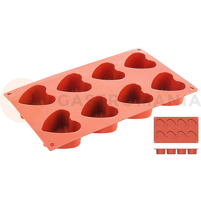Silikonová forma na pečenie, formičky srdce s priemerom 60 mm | CONTACTO, 6648/060