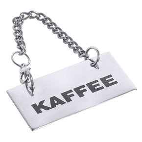 Nápis KAFFEE na nerezovej tabuľke s retiazkou | CONTACTO, 7229/001