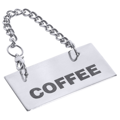 Nápis COFFEE na nerezovej tabuľke s retiazkou | CONTACTO, 7229/101