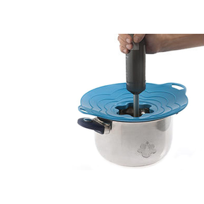 Silikónové veko potravinárske s polykarbonátom, otvoreným vrchom, 220 mm, červené | SILIKOMART, Vapo Twist S