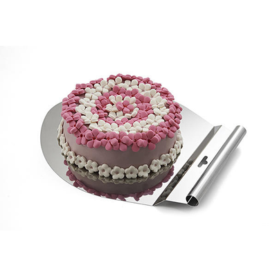 Podnos na torty a zákusky, z nerezovej ocele, 280x330x20 mm | SILIKOMART, Cake Cardboard Drums Round