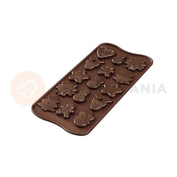 Forma na pralinky a čokoládky - Vianoce, 15x - SCG41 Xmas Choco Buttons | SILIKOMART, EasyChoc 3D Choco