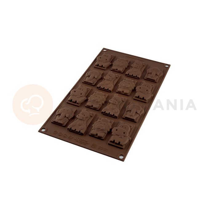 Forma na pralinky a čokoládky - safari, 16x 10,5 ml - SF195 Safari Choco Tags | SILIKOMART, EasyChoc
