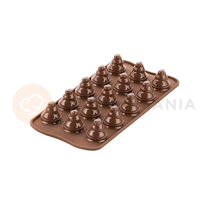 Forma na pralinky a čokoládky - stromčeky, 15x 8 ml - SCG54 Choco Tree | SILIKOMART, EasyChoc 3D Choco
