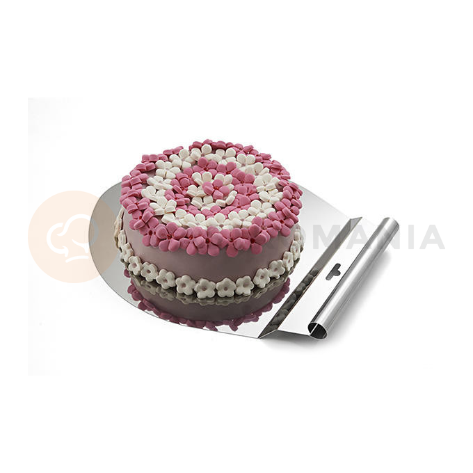 Podnos na torty a zákusky, z nerezovej ocele, 280x330x20 mm | SILIKOMART, Cake Cardboard Drums Round