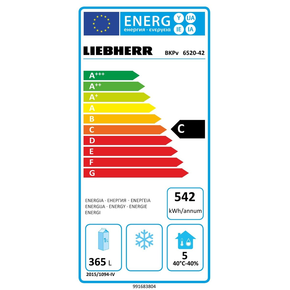 Chladiaca skriňa pekárska s dynamickým chladením a vnútorným priestorom z ušľachtilej ocele, 602 l, biela, 700x830x2120 mm | LIEBHERR, BKPv 6520 ProfiLine