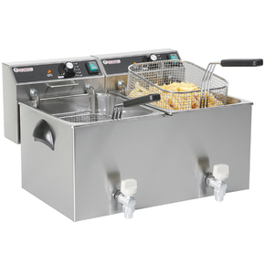 Fritéza s výpusťou 2x8 l | HENDI, Mastercook